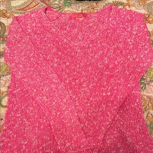 Lilly Pulitzer Pink V-Neck Sweater with Textured Knit